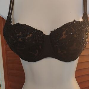 Victoria's Secret Black Embellished Bra
